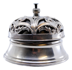 Cut and Embossed Silver Bell with Floral Motifs and Mechanism
