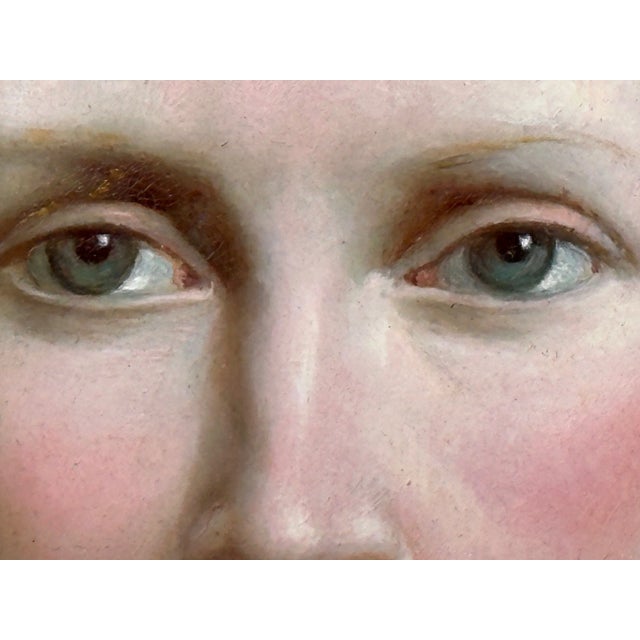 Late 19th Century 19th Century Oil Painting Portrait Young Dutch Hague Lady Nobility Framed For Sale - Image 5 of 12