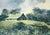 American "Near Spring" Green Barn Landscape in Oil on Illustration Board by Warner Baird For Sale - Image 3 of 10