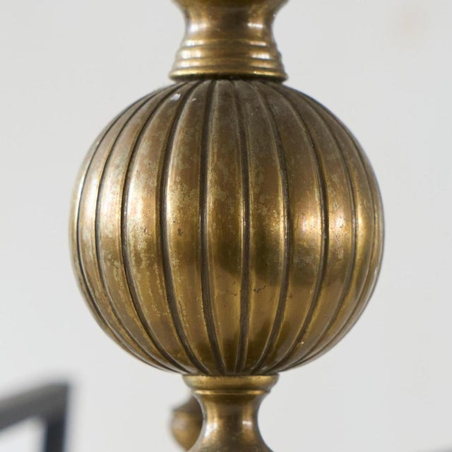 1920s Large Neoclassical Andirons in Patinated Brass, 1920s, Set of 2 For Sale - Image 5 of 9