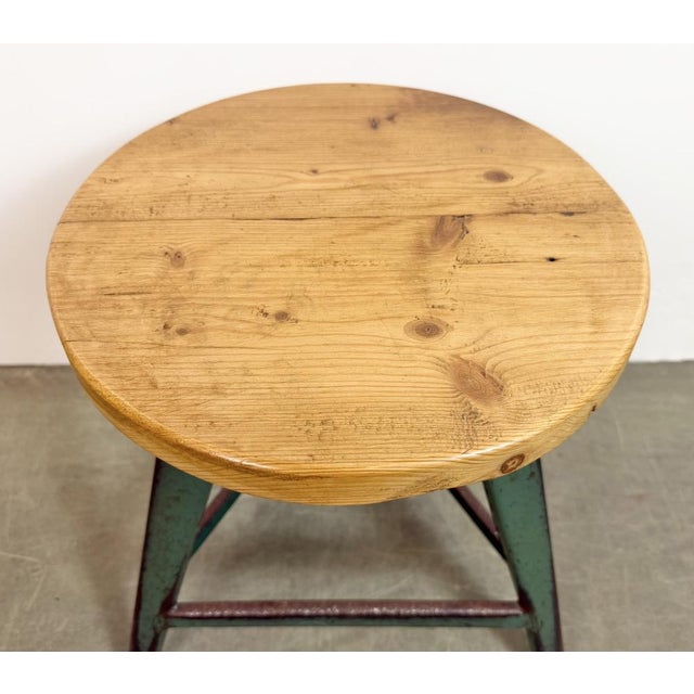 Industrial Green Workshop Stool, 1960s For Sale - Image 16 of 18