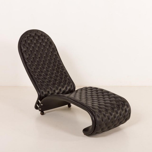 Black Leather Chaise Longue by Verner Panton for Fritz Hansen, 1970s For Sale - Image 18 of 18
