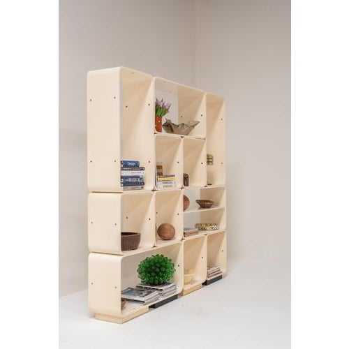 Wood Modular Bookcase or Room Divider attributed to Carlo De Carli for Fiarm, Italy, 1970s For Sale - Image 7 of 13