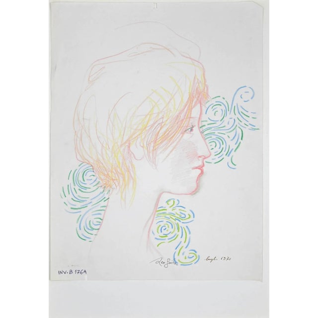 Female Portrait is an original Contemporary artwork realized in 1970 by the italian artist Leo Guida. Original Ink and...