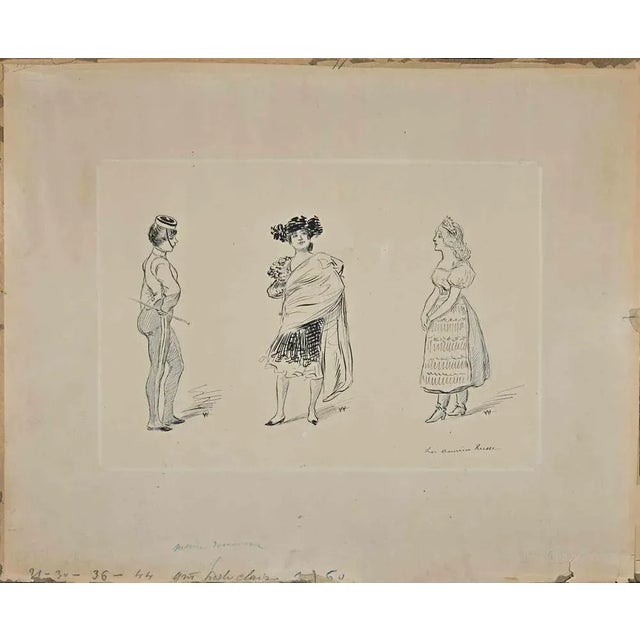 Adolphe Willette, Characters, Late 19th Century, Drawing For Sale - Image 4 of 4