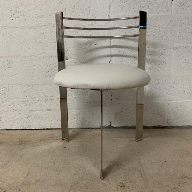 Postmodern Steel Three-Leg Chair | Chairish