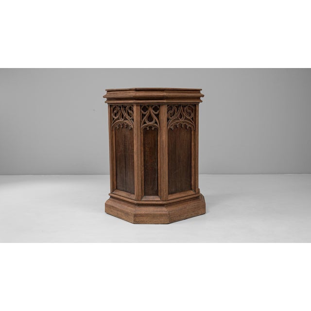 1928 French Gothic Revival Wooden Pulpit For Sale - Image 11 of 18