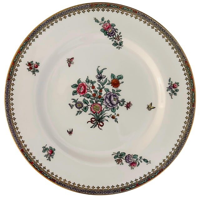 Antique late 19th century Spode Copeland fine porcelain dinner plates commissioned for Davis Collamore & Co. New York....