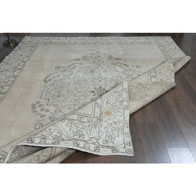 1970s 1970s Vintage Persian Handmade Wool Cotton Orange Area Rug For Sale - Image 5 of 11