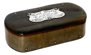 Victorian Silver Mounted Horn Pocket Snuff Box and Cigar Cutter