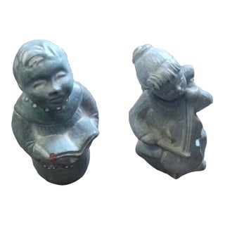 Gorgeous Pair of Signed Isabel Bloom Winged Musical Angels For Sale