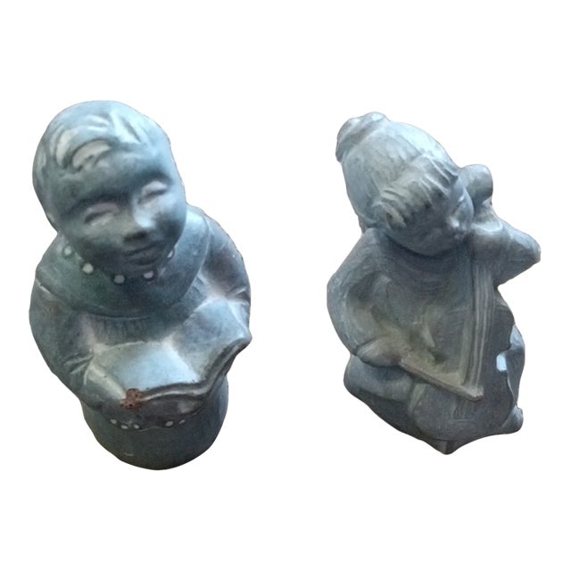 Gorgeous Pair of Signed Isabel Bloom Winged Musical Angels For Sale