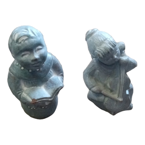 Gorgeous Pair of Signed Isabel Bloom Winged Musical Angels