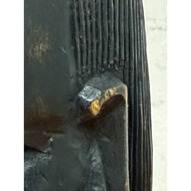 African Hand Carved Wood Head Sculpture For Sale - Image 11 of 12