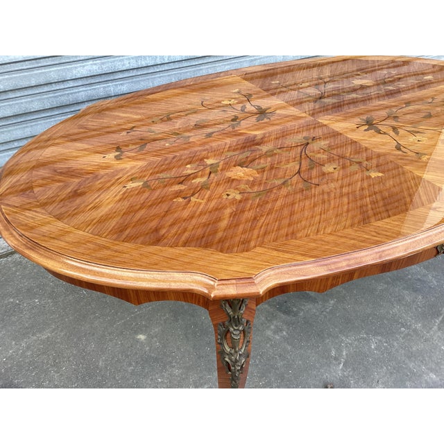 French French Hollywood Regency Oval Dining Table For Sale - Image 3 of 10