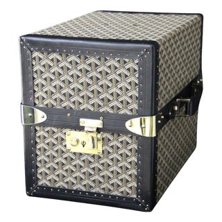 Library Trunk in Herringbone Canvas from Goyard, 1950s For Sale