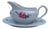 Vintage Porcelain Gravy Sauce Boat in Pink Rose Pattern from Meissen, 1970 For Sale