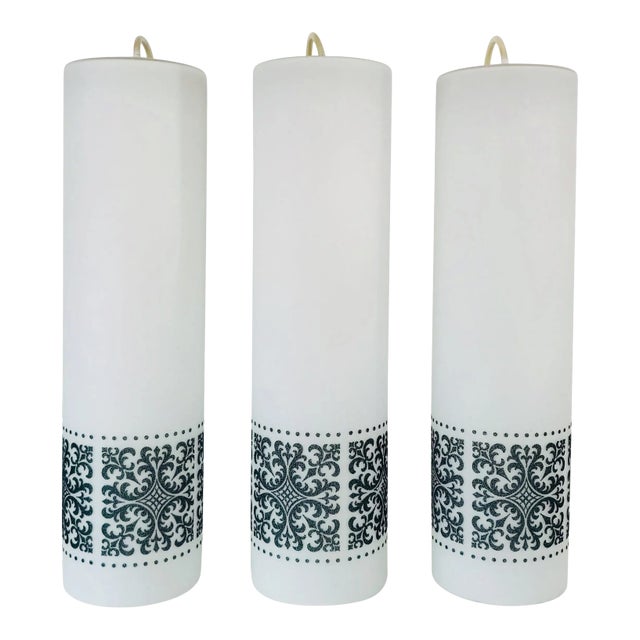 1960s Opaline Glass Pendant Lamps by Glashütte Limburg - Set of 3 For Sale