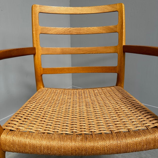 Wood Danish Model 68 Dining Chair in Oak and Paper Cord by Niels Otto Møller, 1980s For Sale - Image 7 of 8