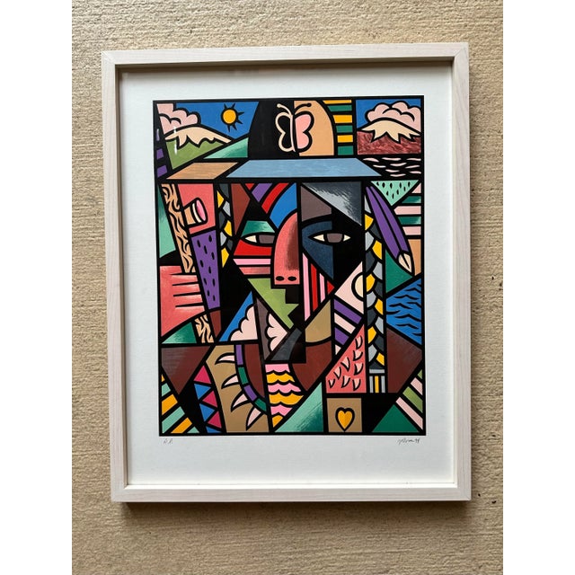 Multicolored Postmodern Cubist Print, Signed For Sale In Jacksonville, FL - Image 6 of 6