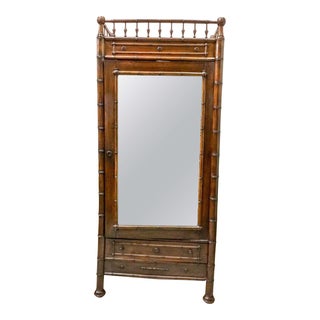 French Faux Bamboo Armoire For Sale