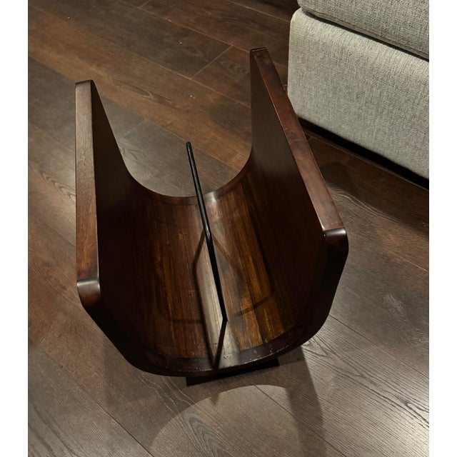 Frontgate ModernVintage Teak U-Shaped Magazine Holder For Sale - Image 9 of 11