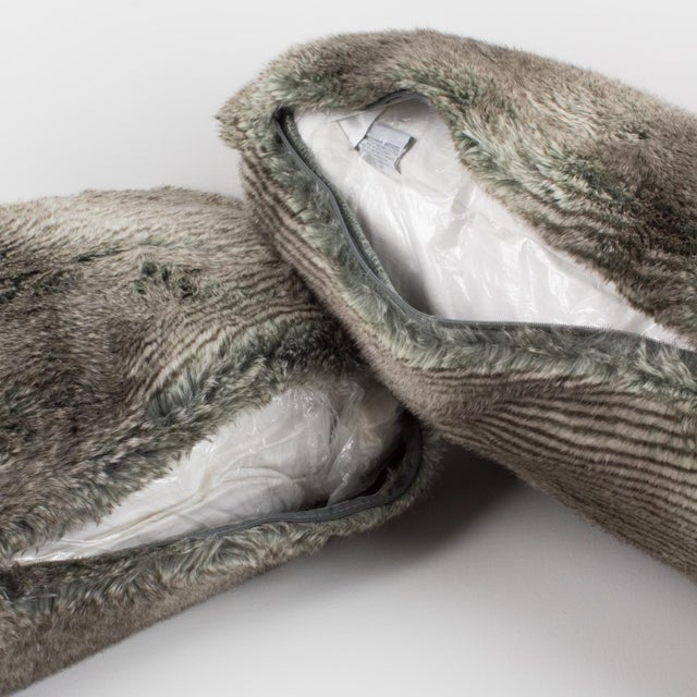 Restoration Hardware Faux Fur Throw Pillow, a Pair | Chairish