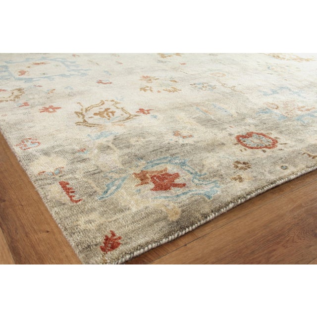 Transitional Exquisite Rugs Essex Hand-Knotted New Zealand Wool Tan/Blue/Rust Rug-10'X14' For Sale - Image 3 of 8