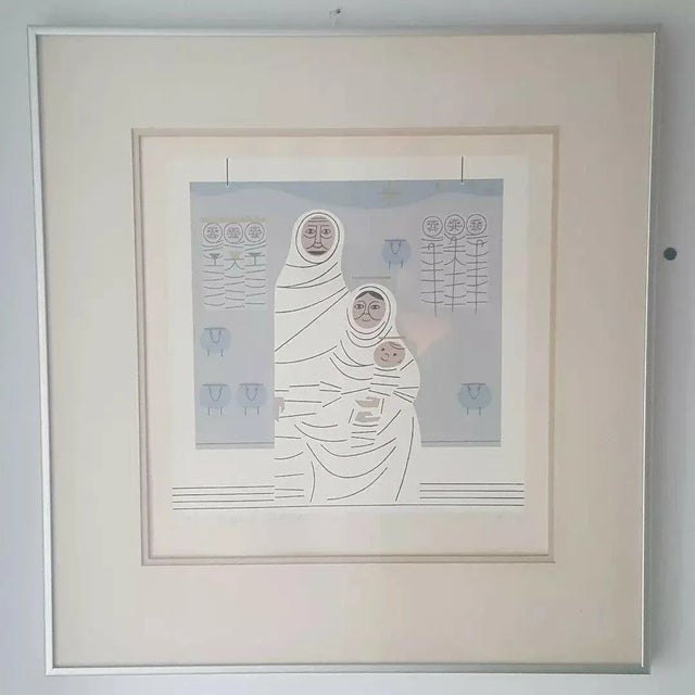 1970s Edie Harper Signed and Numbered Modern Silkscreen, Framed For Sale - Image 10 of 10