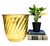 Stunning, solid brass jardinière by Hosley International, handcrafted in India, featuring an elegant spiral-fluted design...