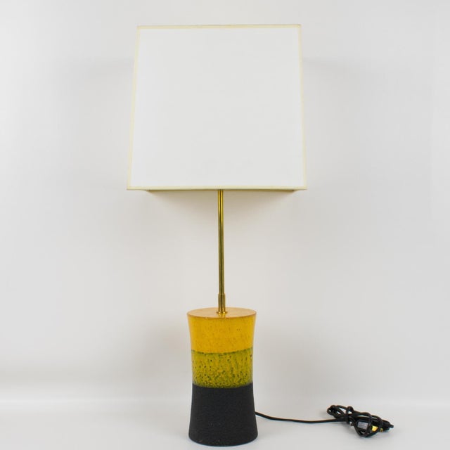 1960s Aldo Londi for Bitossi Italy Mondrian Design Ceramic Table Lamp, Circa 1960 For Sale - Image 5 of 11