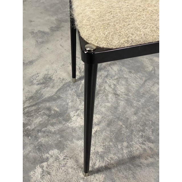 Contemporary Balzaretti Chair in Black High-Gloss and Quinoa Mohair by Daniel Nikolovski & Danu Chirinciuc for Kabinet For Sale - Image 3 of 8