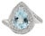 2.07Ct Pear-Cut Aquamarine Diamond Cluster Ring in 18k White Gold Size 6 For Sale