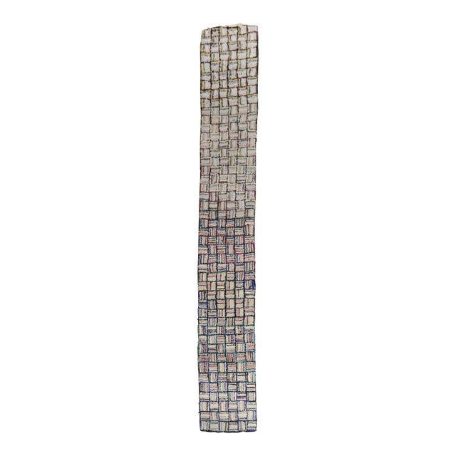 Skinny Vintage American Hooked Runner - 1'6" x 11'7" For Sale