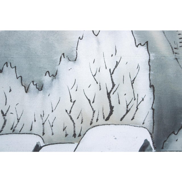 After Hiroshige, "Snowy Night", Shōwa Era Japanese Byobu Screen For Sale - Image 12 of 17