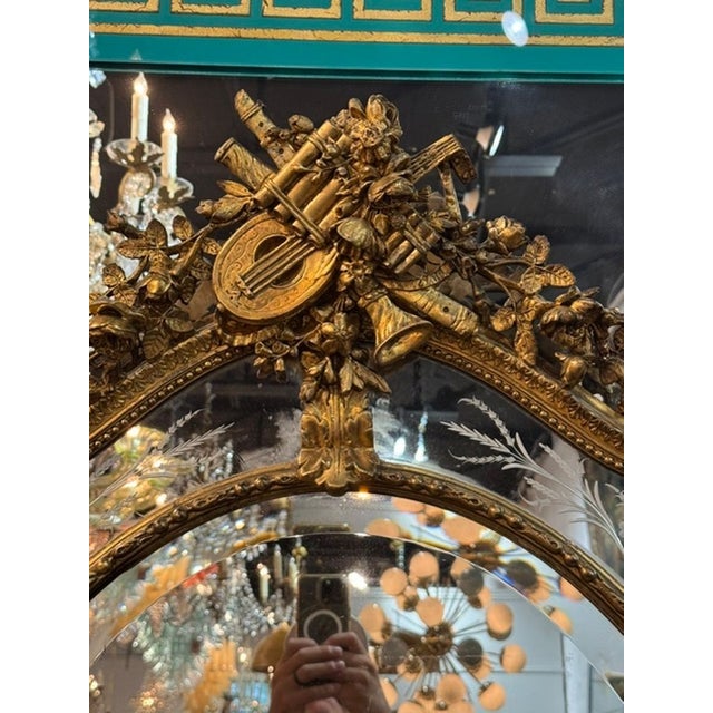 French 19th C. French Louis XVI Giltwood Mirror For Sale - Image 3 of 10