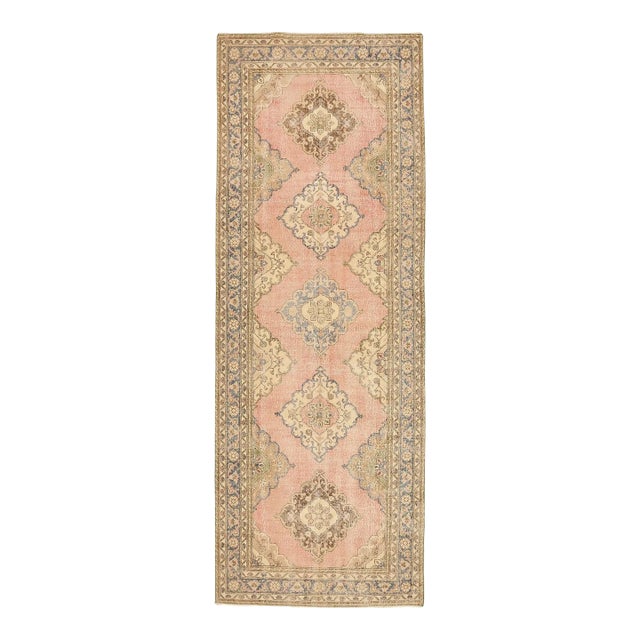 Mid 20th Century Vintage Turkish Distressed Area Rug For Sale