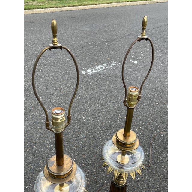 Art Deco Stiffel Glass & Brass Starburst LampsA Pair Chairish