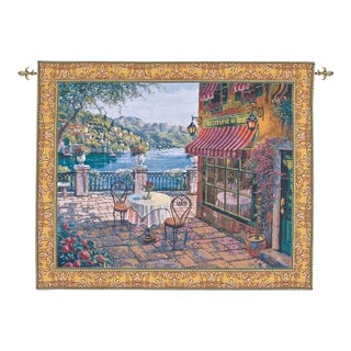 Waterfront Café Loom Woven Tapestry - 107 X 130 Cm (3'6" X 4'3") - Requires Rod Size 4 For Sale