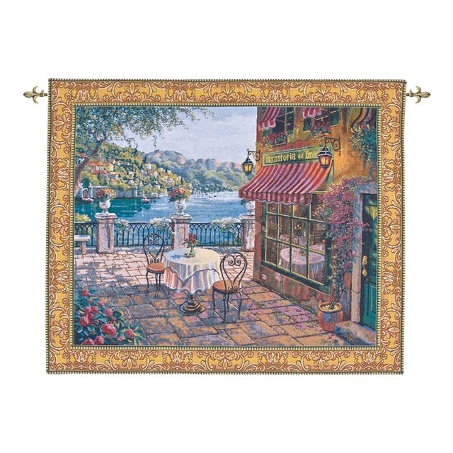 Waterfront Café Loom Woven Tapestry - 107 X 130 Cm (3'6" X 4'3") - Requires Rod Size 4 For Sale