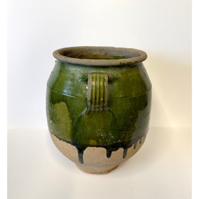 Green Antique French Confit Pot Green Glazed Terracotta For Sale - Image 8 of 11