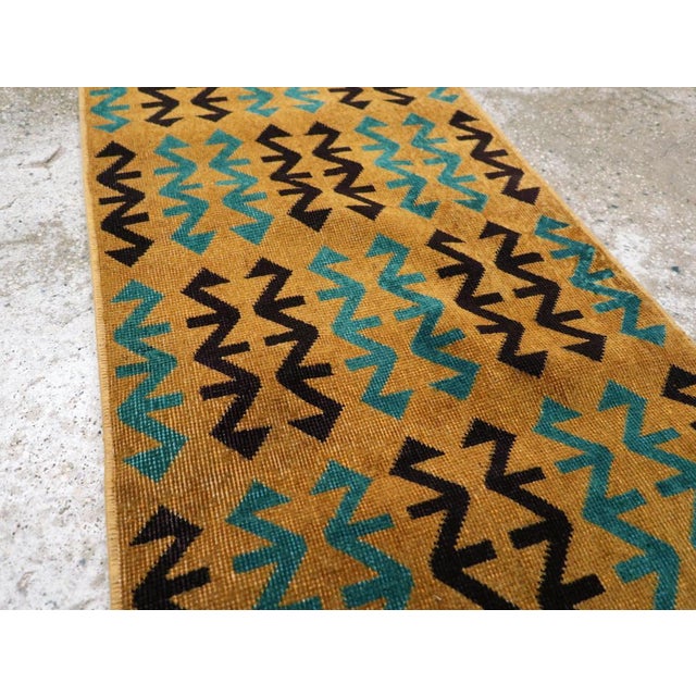 Art Deco Galerie Shabab Collection Mid-20th Century Turkish Anatolian Art Deco Runner For Sale - Image 3 of 8
