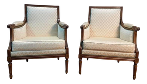 Louis XVI Style Bergere Chairs, Set of 2