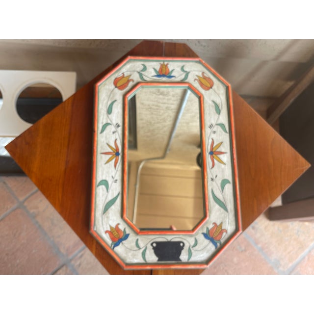 Workaday Handmade Folk Art Spanish Moorish Influence Hand Painted Mirror For Sale - Image 4 of 8