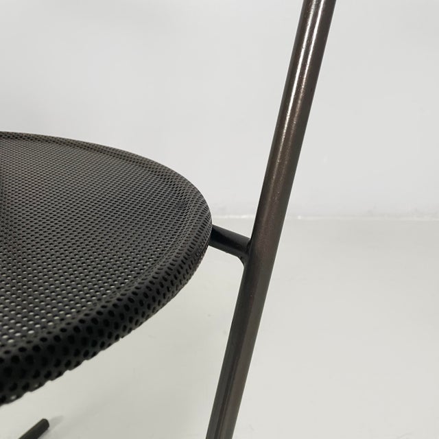 Italian Modern Black Metal Chairs by Emilio Nanni for Fly Line, 1980s, Set of 4 For Sale - Image 13 of 18