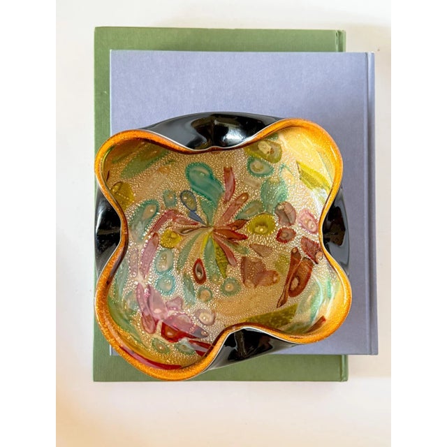 Mid-Century Modern 1950s Mid Century Modernist Italian Multicolor Confetti Murano Style Art Glass Freeform Decorative Bowl For Sale - Image 3 of 15