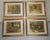 Exceptional vintage set of four framed brass-tone etchings by Lionel Barrymore featuring richly detailed nautical and...