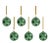 Gleaming Serenity Green Glass Ball Ornaments with Green Glitter- Set of 6, 3.25" For Sale