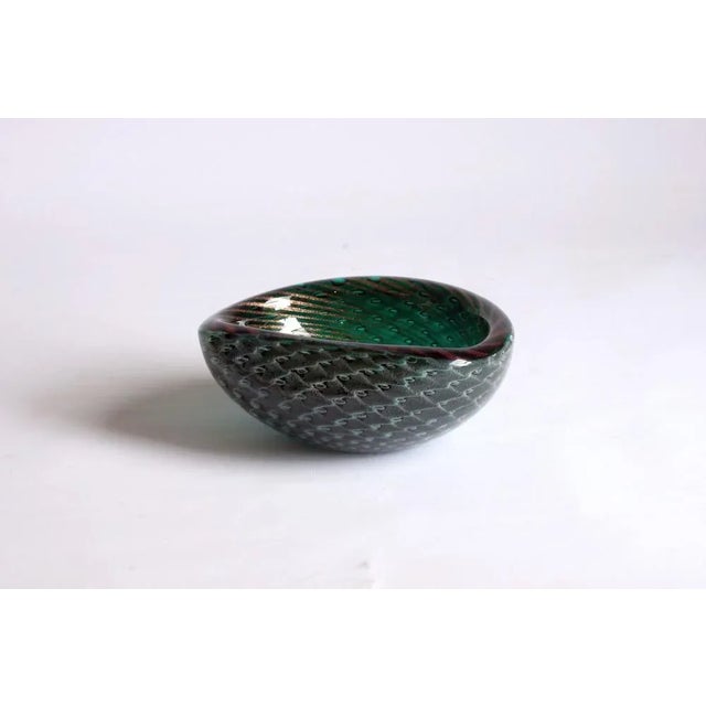 Murano Glass Bullicante and Filigrana Bowl, 1950s For Sale - Image 11 of 14