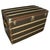 This stunning contemporary Louis Vuitton travel trunk is adorned with beautiful monogrammed canvas, honey-gold lozine...